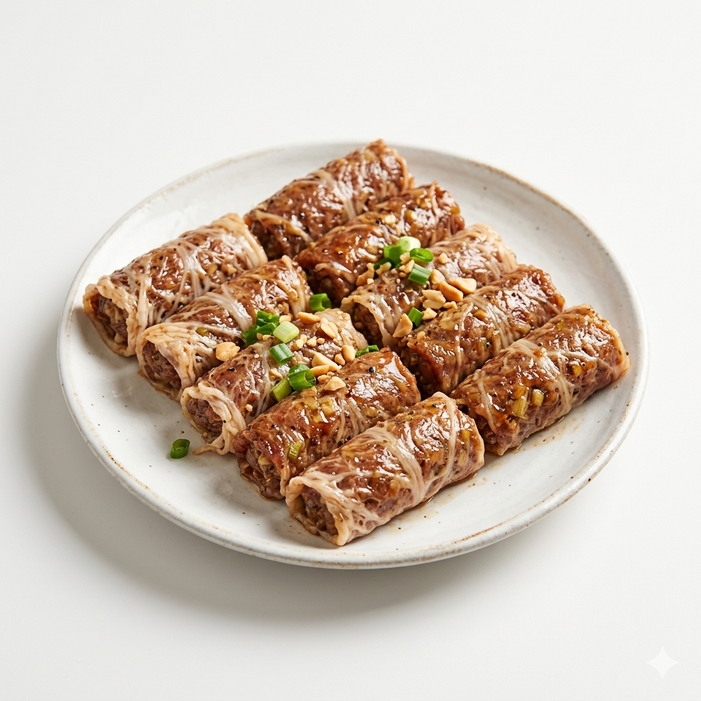 Bò Cuốn Mỡ Chài
